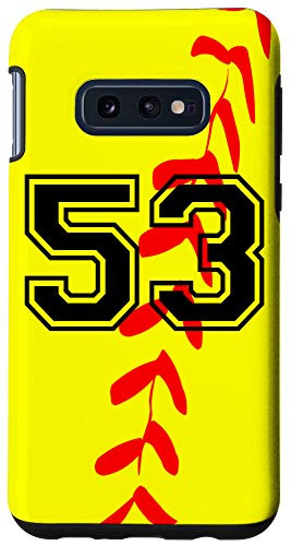 Galaxy S10e Softball Jersey Number  53 Fifty Three No 53 Game Play Fun Case