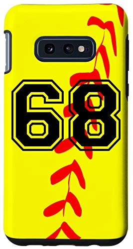 Galaxy S10e Softball Jersey Number  68 Sixty Eight No 68 Game Play Fun Case