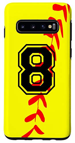 Galaxy S10 Softball Jersey Number  8 Eight No 8 Game Play Fun Case