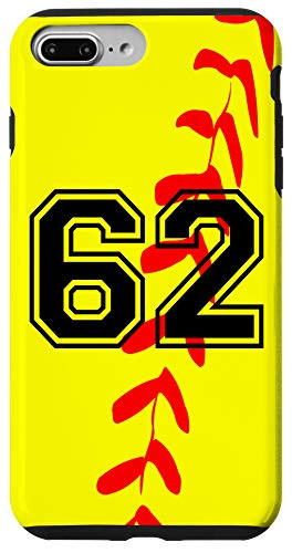 iPhone 7 Plus/8 Plus Softball Jersey Number  62 Sixty Two No 62 Game Play Fun Case