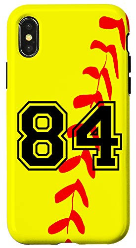 iPhone X/XS Softball Jersey Number  84 Eighty Four No 84 Game Play Fun Case