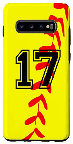Galaxy S10Plus Softball Jersey Number  17 Seventeen No 17 Game Play Fun Case