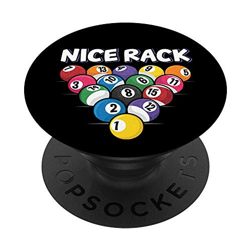 Funny Nice Rack Billiards Pool Player Gift 15 Billiard Balls PopSockets Grip and Stand for Phones and Tablets