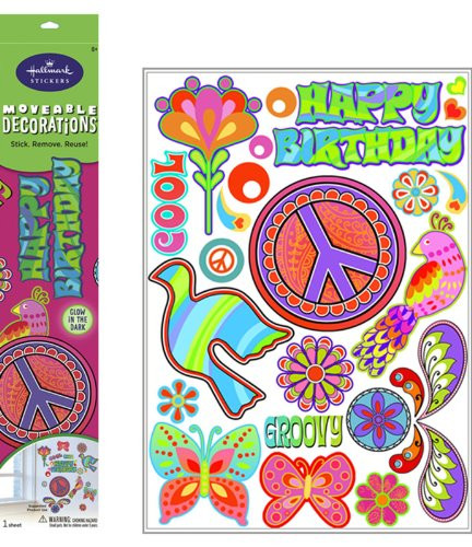 Hallmark Peace Signs Glow in The Dark Removable Wall Decorations Party Accessory