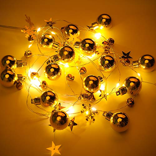 Number-one Christmas String Lights, 6.5ft 20LEDs Tree Lights with Bells, Golden Orb String Fairy Lights Decorative String Lights for Bedroom, Wedding, Party, Christmas, Festival, Tree Decoration Number-one Christmas String Lights, 6.5ft 20LEDs Tree Lights with Bells, Golden Orb String Fairy Lights Decorative String Lights for Bedroom, Wedding, Party, Christmas, Festival, Tree Decoration