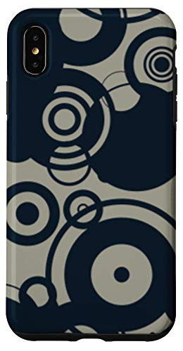 iPhone XS Max Black Concentric Circles Pattern Design Case