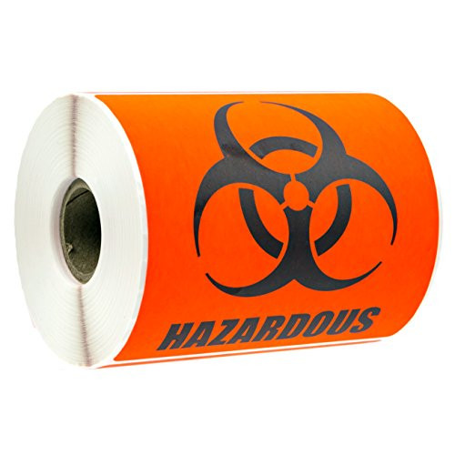 Biohazard Warning Labels/4" x 4" Hazardous Materials Warning Stickers Biohazard Warning Labels/4" x 4" Hazardous Materials Warning Stickers