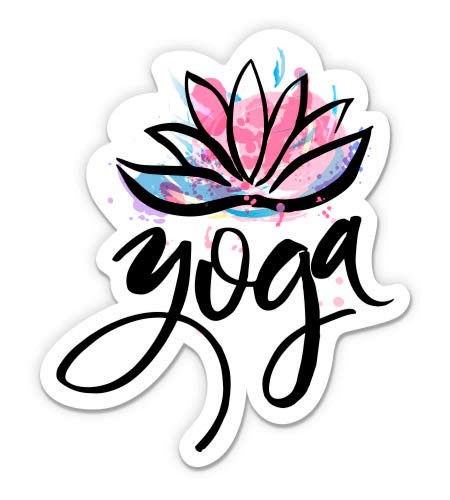 GT Graphics Yoga Lotus Flower - 3" Vinyl Sticker - For Car Laptop I-Pad Phone Helmet Hard Hat - Waterproof Decal