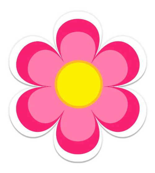 Cute Pink Flower - 3" Vinyl Sticker - for Car Laptop I-Pad Phone Helmet Hard Hat - Waterproof Decal