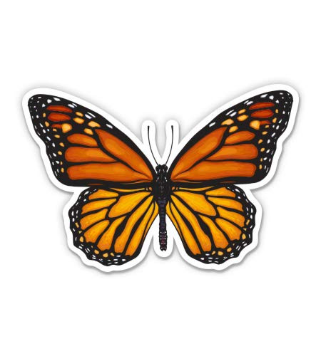 GT Graphics Express Monarch Butterfly Pretty - 3" Vinyl Sticker - for Car Laptop I-Pad Phone Helmet Hard Hat - Waterproof Decal