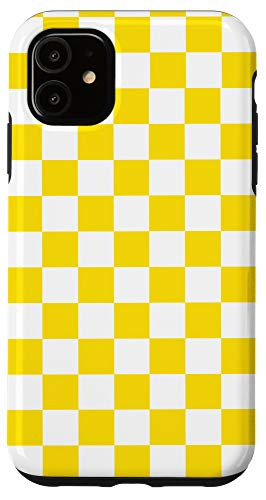 iPhone 11 Yellow, Mustard Yellow, Checkerboard, Checkered, Checker Case