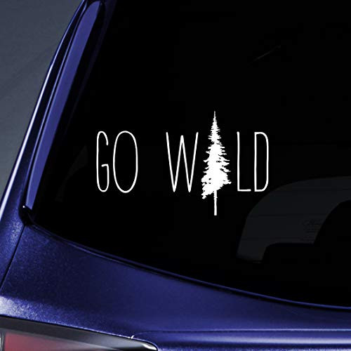 Bargain Max Decals Go Wild Tree Sticker Decal Notebook Car Laptop 8" (White)