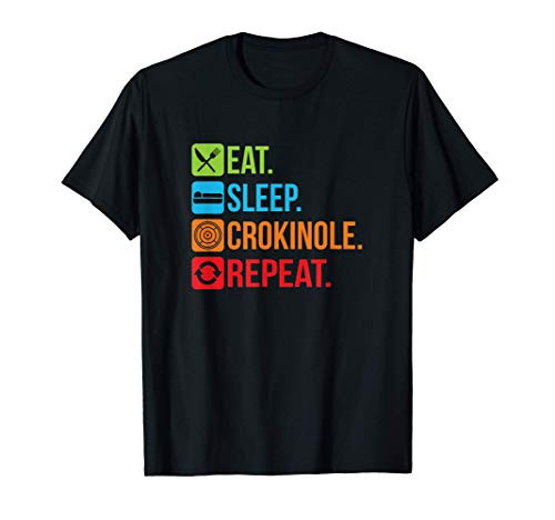 Eat Sleep Crokinole Repeat T-shirt Board Game Gift T-Shirt