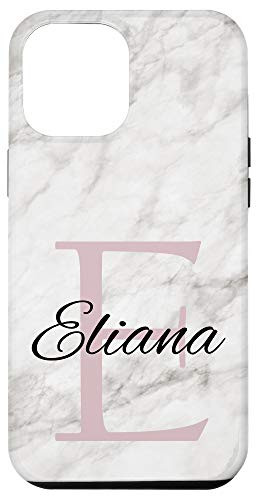 iPhone 12 Pro Max Eliana Pink Monogram Letter E Girls Personalized Name Case