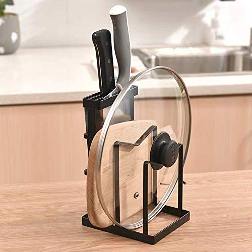 Kitchen organization and storage pot lid holder cutting board holder organizer suitable for pots and pans, Bakeware? Kitchen knife and more (Bronze)