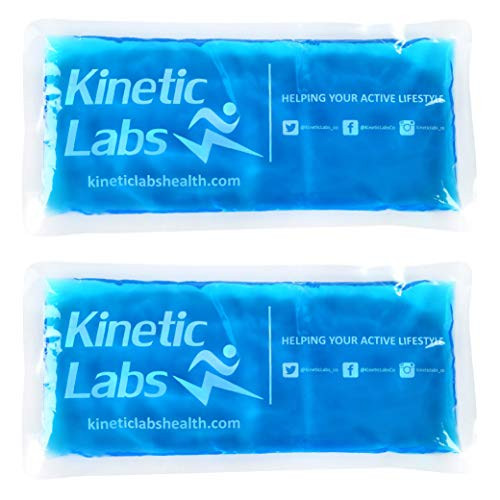 Gel Ice Packs for Injuries by Kinetic Labs (2 Pack)  Reusable Ice Pack for Pain Relief  Best Gel Ice Pack for Knee Shoulder Head Neck Back Ankle Wrist Elbow Arm Feet Headaches Fever Surgery