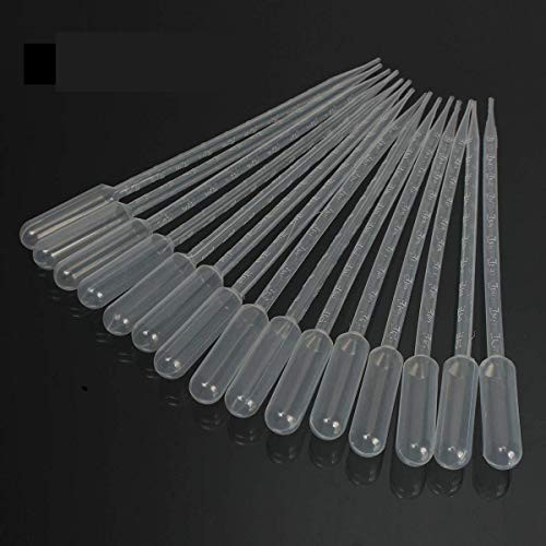 RilexAwhile Clear White Plastic Liquid Dropper Pasteur Disposable Graduated Transfer Pipettes Pipetting (100 Pack) (10ML)