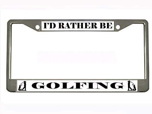 STHANCAT OF TAMPA I'd Rather BE Golfing Chrome Metal Auto License Plate Frame Car Tag Holder STHANCAT OF TAMPA I'd Rather BE Golfing Chrome Metal Auto License Plate Frame Car Tag Holder