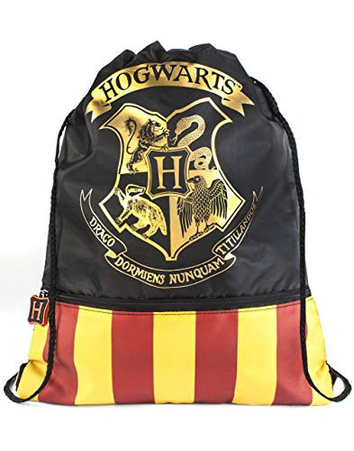Harry Potter Hogwarts Crest Official Drawstring Bag for Gym School Swimming