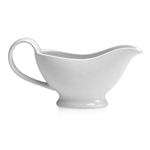 Miicol Ceramic Gravy Boat, White Porcelain Sauce Boat with Lip Spout for Gravy, Salad Dressings, Creamer, Milk, Broth, Black Pepper, Dishwasher Microwave and Oven Safe, 10 oz Miicol Ceramic Gravy Boat, White Porcelain Sauce Boat with Lip Spout for Gravy, Salad Dressings, Creamer, Milk, Broth, Black Pepper, Dishwasher Microwave and Oven Safe, 10 oz