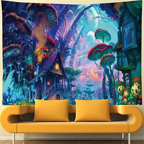 Mushroom Tapestry Psychedelic Trippy Mushroom Tapestry Fantasy Fairy Tale Magical Land Forest Wall Hanging Tapestry for Bedroom Living Room Dorm.78x59Inch Mushroom Tapestry Psychedelic Trippy Mushroom Tapestry Fantasy Fairy Tale Magical Land Forest Wall Hanging Tapestry for Bedroom Living Room Dorm.78x59Inch