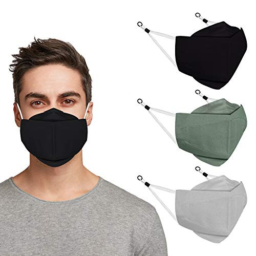 Indotribe 3D Design Adjustable Cloth Face Mask With Nose Wire  and  Adjustable Earloops Anti Fogging Reusable Masks Face Mask Reusable Face Masks Washable Face Mask For Men  and  Women
