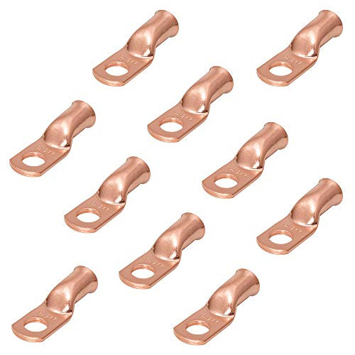 10pcs Purple Copper Terminal Lugs 4 AWG Battery Cable Ends Tubular Bare Copper Eyelets Ring Terminal Connectors(4 AWG - 5/16'' Ring) 10pcs Purple Copper Terminal Lugs 4 AWG Battery Cable Ends Tubular Bare Copper Eyelets Ring Terminal Connectors(4 AWG - 5/16'' Ring)