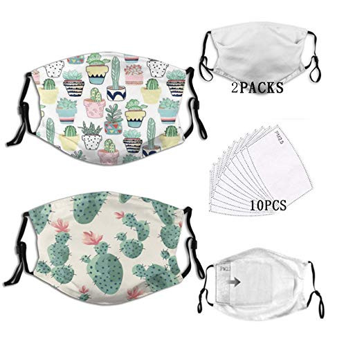 theirsova Adult Fashion Face mask Washable Face mask Reusable Adjustable with 10 Filter Pockets -Cactus theirsova Adult Fashion Face mask Washable Face mask Reusable Adjustable with 10 Filter Pockets -Cactus