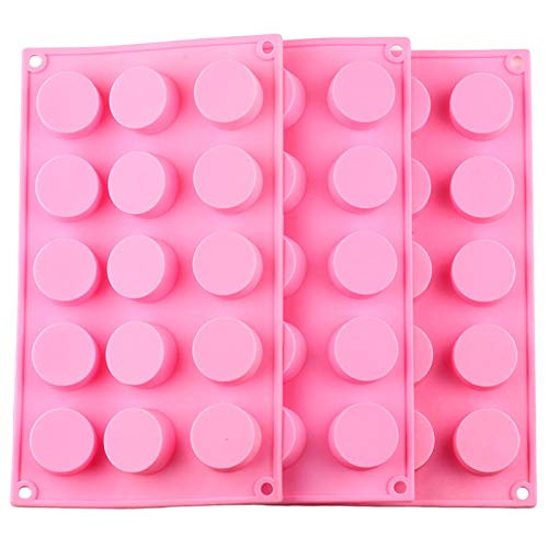 ORNOOU 3 Pack 15 Cavities Silicone Soap Mold Cylinder Mold for Handmade Soap Baking Cake Chocolate Cookie ORNOOU 3 Pack 15 Cavities Silicone Soap Mold Cylinder Mold for Handmade Soap Baking Cake Chocolate Cookie