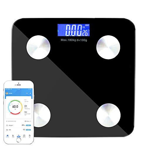VIGIND Bluetooth Body Weight Fat Scale Digital Weight Scale Bathroom Scale Wireless Weight Scale with iOS Android APP,Body Composition Analyzer Weight,Fat, BMI, Water, Muscle Mass with Smartphone App