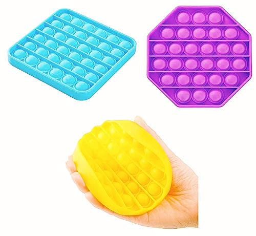 Push Pop Bubble Fidget Sensory Toy (3 Pack) - Fidget Toys - Push pop pop Bubble Sensory Fidget Toy - Stress Reliever Toy - Autism Fidget Toy pop it - Stress and Anxiety Relief for Adults and Kids Push Pop Bubble Fidget Sensory Toy (3 Pack) - Fidget Toys - Push pop pop Bubble Sensory Fidget Toy - Stress Reliever Toy - Autism Fidget Toy pop it - Stress and Anxiety Relief for Adults and Kids