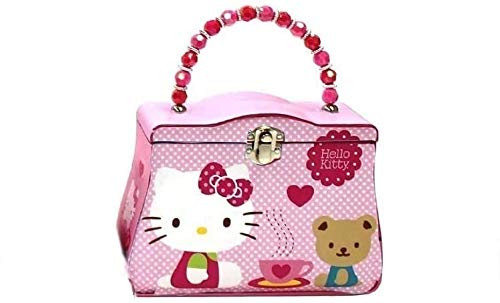 Hello Kitty Shaped Metal Tin Pink Purses with Beaded Handles (Hello Kitty  and  Bear)