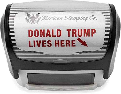 Donald Trump Lives Here Stamp by 'Merican Stamping Co. Self Inking Rubber Trump Stamp (Red Ink)