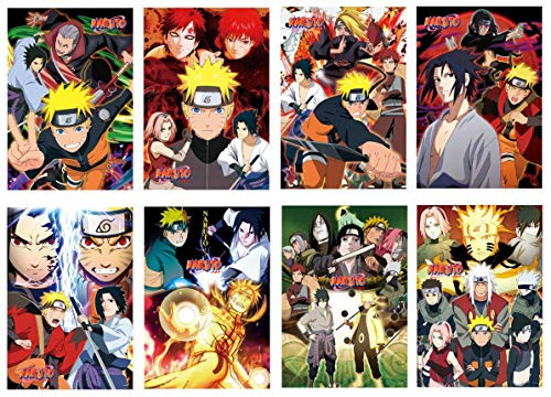 Toomilki Naruto Posters Set of 8 PCS Anime Art Prints for Home Wall Decor, 11.5in x16.5in