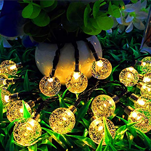 Solar String Lights Garden Outdoor, 26ft 40 LEDs Solar Globe String Lights Outdoor Waterproof 8 Modes Crystal Ball String Lights Solar Powered Patio Lights for Garden Yard Porch Party (Warm White) Solar String Lights Garden Outdoor, 26ft 40 LEDs Solar Globe String Lights Outdoor Waterproof 8 Modes Crystal Ball String Lights Solar Powered Patio Lights for Garden Yard Porch Party (Warm White)