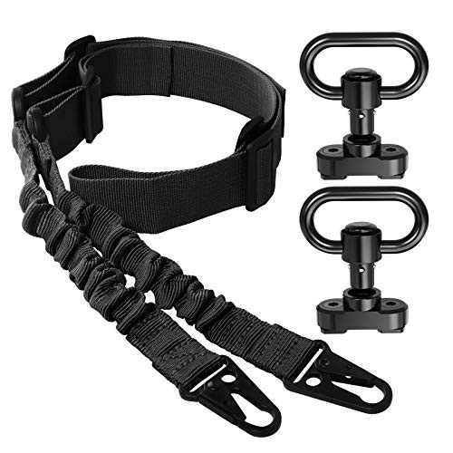 2 Point Rifle Sling with 2 Pack QD Sling Swivels Mount, Push Button Quick Release Sling Attachment Point Adaptor for Mlok Rail