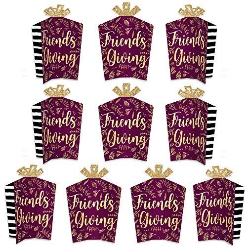 Big Dot of Happiness Elegant Thankful for Friends - Table Decorations - Friendsgiving Thanksgiving Party Fold and Flare Centerpieces - 10 Count Big Dot of Happiness Elegant Thankful for Friends - Table Decorations - Friendsgiving Thanksgiving Party Fold and Flare Centerpieces - 10 Count