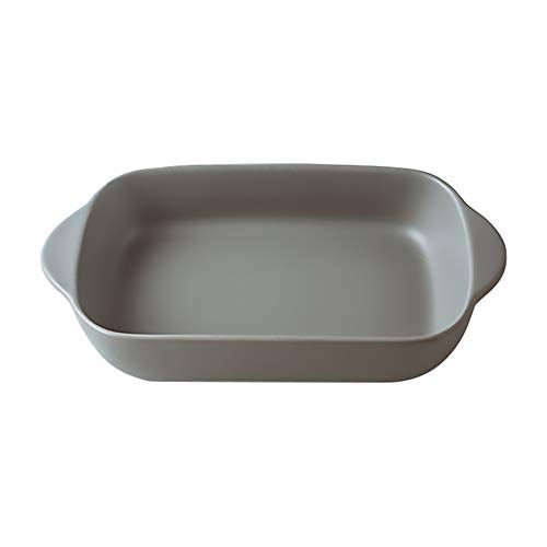 Grey Small Ceramics Rectangular casserole dish Baking Dishes with Handle for Oven Ceramic Baking Pan Lasagna Casserole Pan Individual Bakeware 9x5 inch