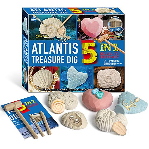 Altantis Treasure Dig 5 in 1 Relics to Discover Excavating Toys Great Birthday Gift Party Supplies Archeology Educational STEM Kits (Pirate Treasure DIG) Altantis Treasure Dig 5 in 1 Relics to Discover Excavating Toys Great Birthday Gift Party Supplies Archeology Educational STEM Kits (Pirate Treasure DIG)