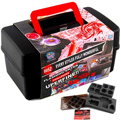 XISTEST Battle Tops Case, Storage Case, Durable Plastic Carrying Box Compatible with Beyblade Burst Gyro Launcher Accessories with Carrying Handle