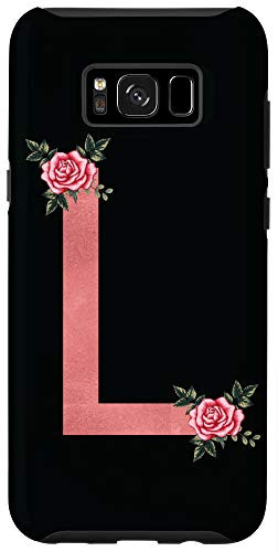 Galaxy S8Plus Letter L Initial Monogram Pink Rose Floral Flower Gift Case