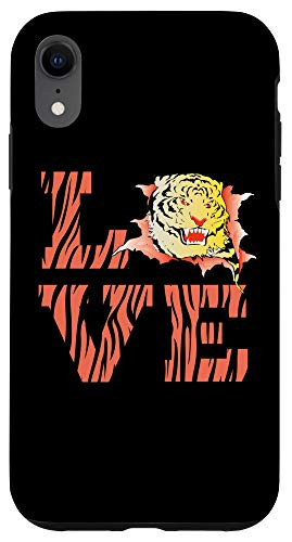 iPhone XR Yellow Tiger L O V E Love Heart Case