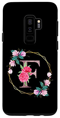 Galaxy S9Plus Letter F Initial Floral Monogram Women Girls Case