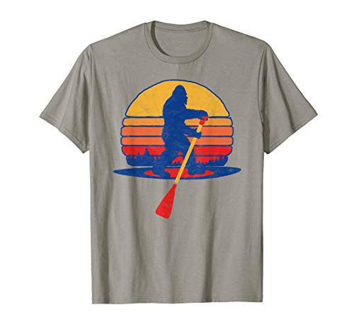 Retro Stand Up Paddle Board SUP Bigfoot Funny Vintage T-Shirt