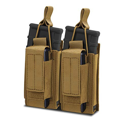 CS Force Molle Mag Pouch, Double Mag Pouch Open Top Tactical Magazine Pouch Carrier Holder for Rifle Pistol Mags, 1000D Nylon CS Force Molle Mag Pouch, Double Mag Pouch Open Top Tactical Magazine Pouch Carrier Holder for Rifle Pistol Mags, 1000D Nylon