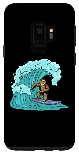 Galaxy S9 Surfing Art Sloth Gift - Surf Surfer Surfboard Case