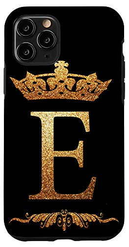 iPhone 11 Pro Crown Phone Case Initial E alphabet mobile cover Letter E Case