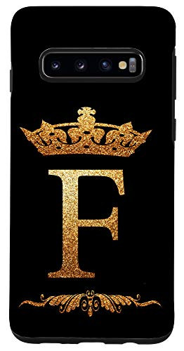 Galaxy S10 Crown Phone Case Initial F alphabet mobile cover Letter F Case