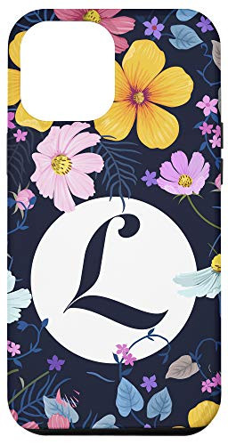 iPhone 12 Pro Max Cute Modern Floral Letter L - floral initial letter L Case
