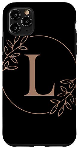 iPhone 11 Pro Max Monogram Initial Letter L Floral Pattern Case